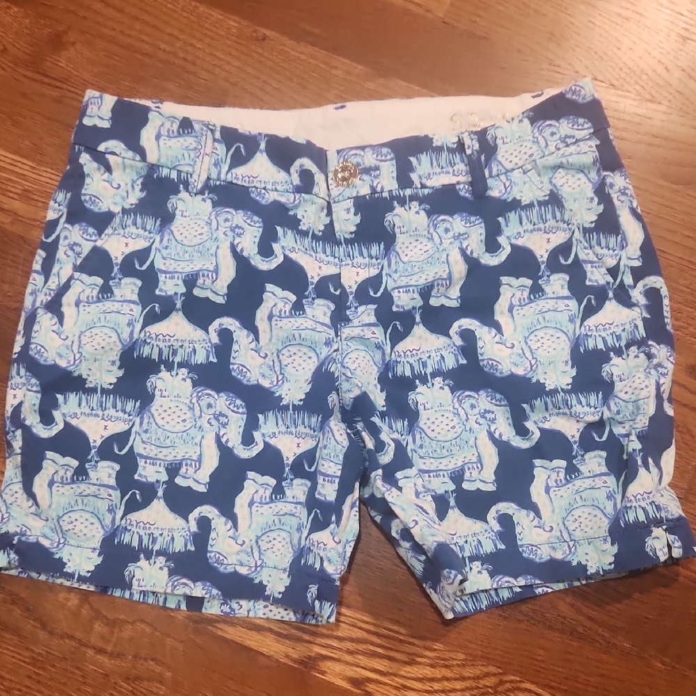 Blue Elephant Print Men's Shorts